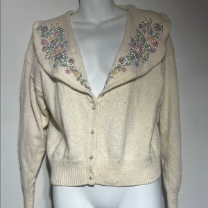 De Rotchild vintage Floral Embellished Cardigan